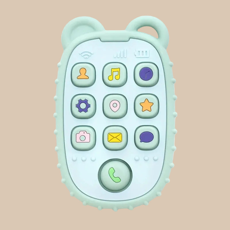 Hochet de Dentition Téléphone en Silicone | Jouet Sensoriel Bébé