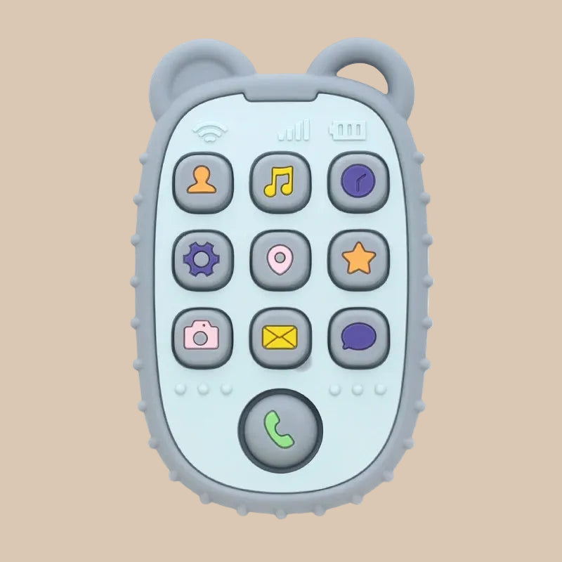 Hochet de Dentition Téléphone en Silicone | Jouet Sensoriel Bébé