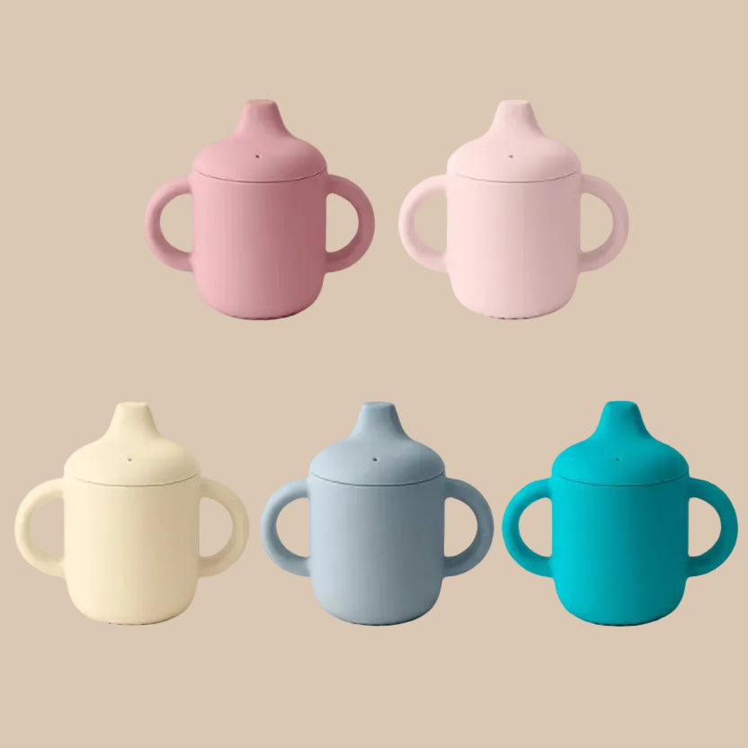 Tasse d'Apprentissage en Silicone pour Bébé avec Poignées
