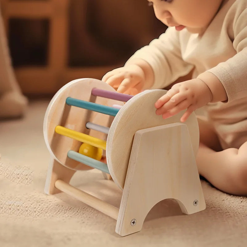 Tambour à Billes Montessori en Bois - Jouet Éducatif Bébé