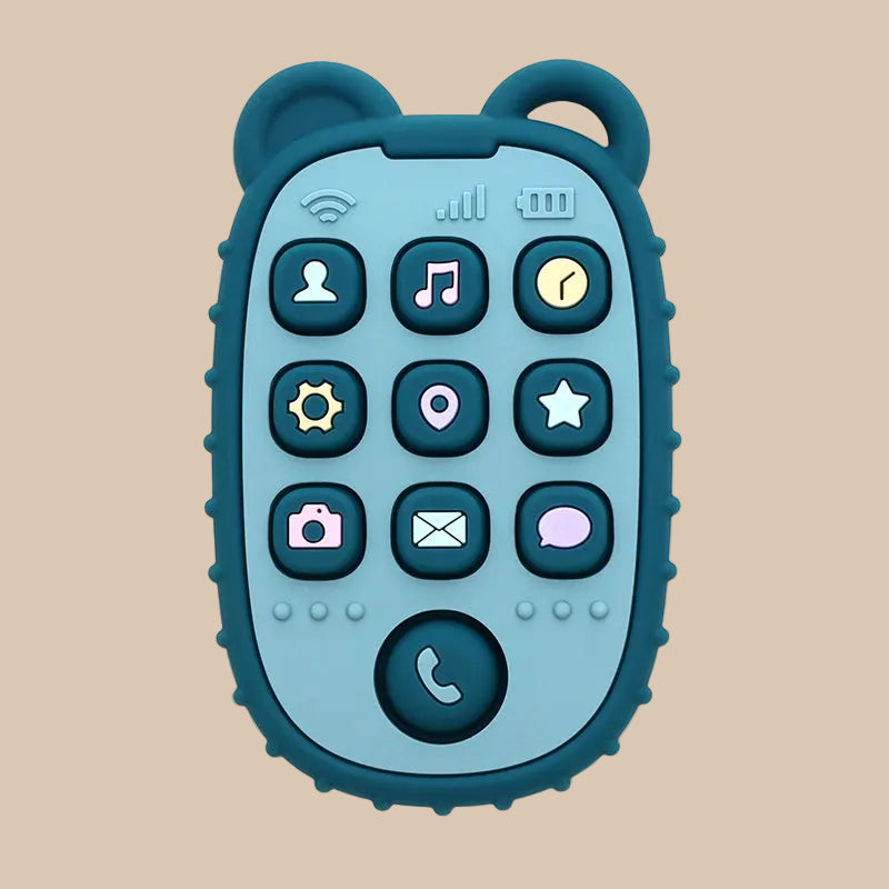 Hochet de Dentition Téléphone en Silicone | Jouet Sensoriel Bébé