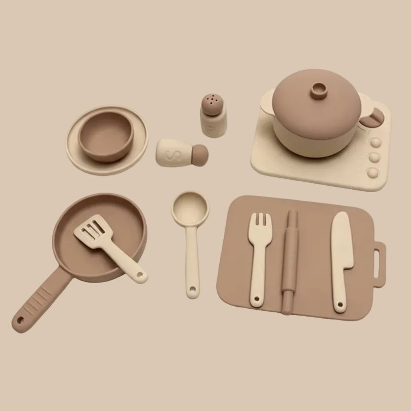 Dinette en Silicone pour Enfants | Set de Cuisine Miniature