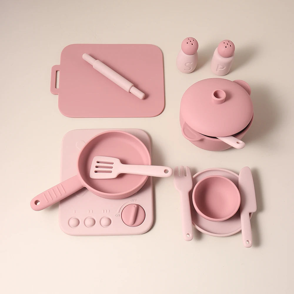 Dinette en Silicone pour Enfants | Set de Cuisine Miniature