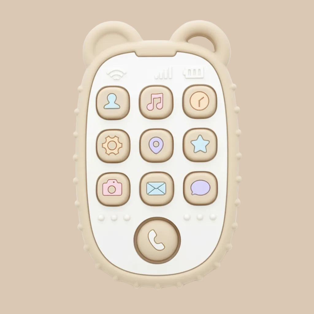 Hochet de Dentition Téléphone en Silicone | Jouet Sensoriel Bébé
