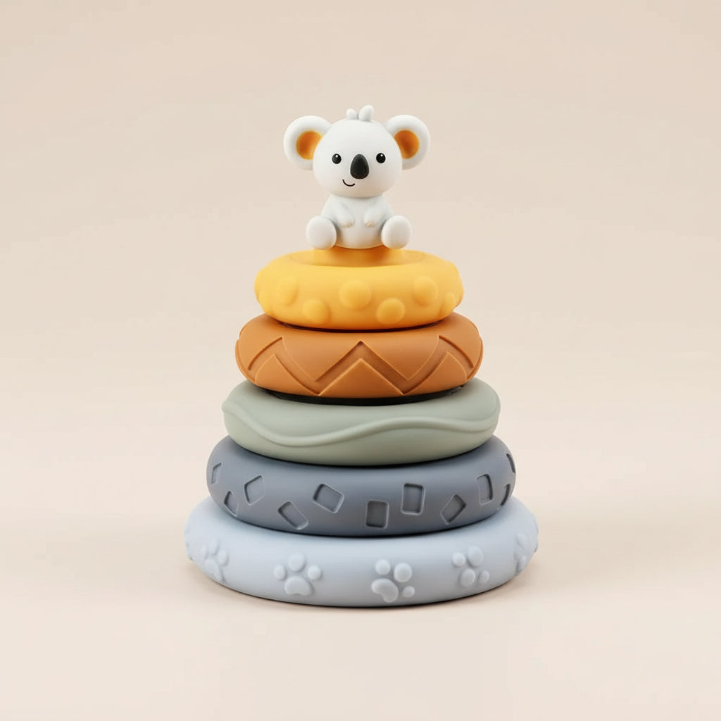 Blocs de Construction en Silicone Montessori - Jouet d'Éveil et Dentition pour Bébé