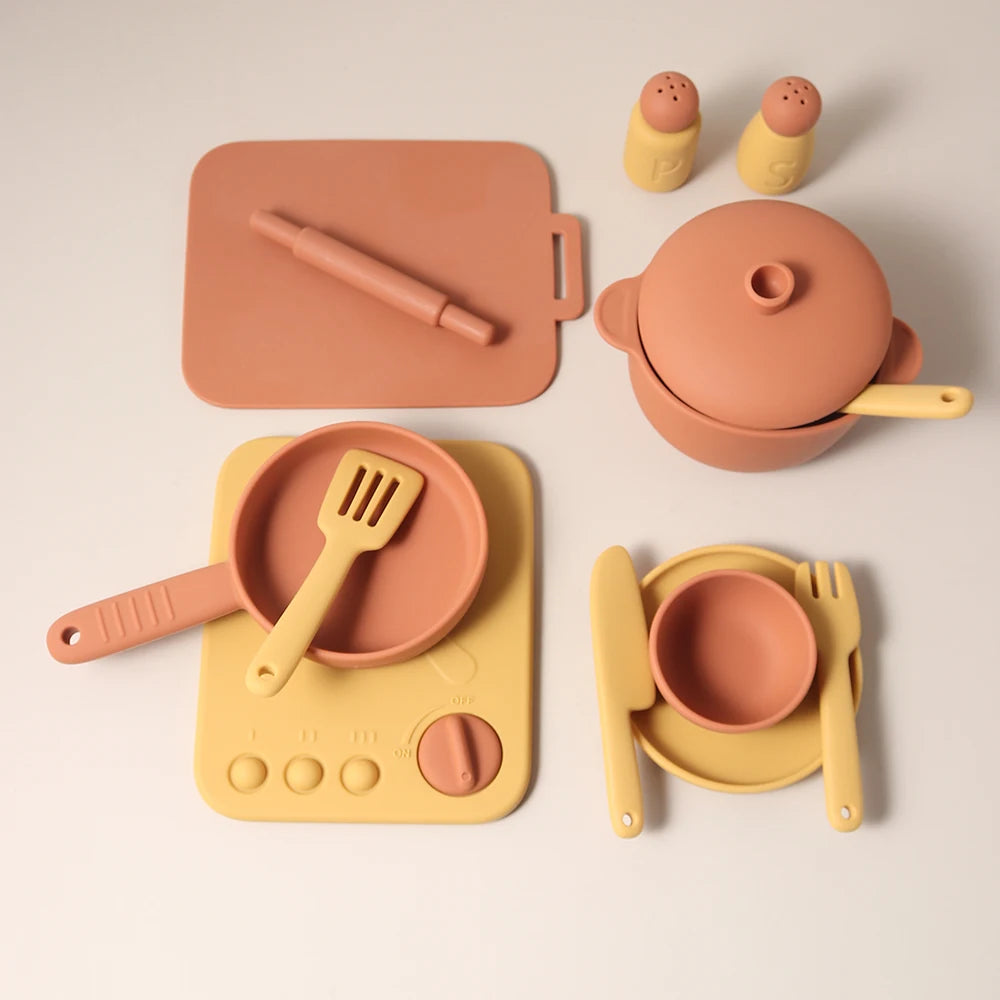 Dinette en Silicone pour Enfants | Set de Cuisine Miniature